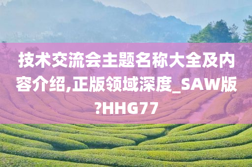 技术交流会主题名称大全及内容介绍,正版领域深度_SAW版?HHG77