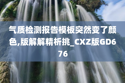 气质检测报告模板突然变了颜色,版解解精析挑_CXZ版GD676