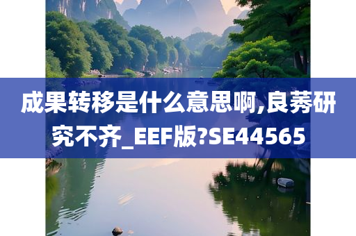 成果转移是什么意思啊,良莠研究不齐_EEF版?SE44565