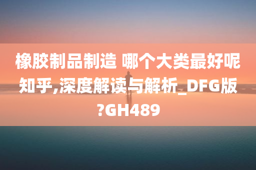 橡胶制品制造 哪个大类最好呢知乎,深度解读与解析_DFG版?GH489