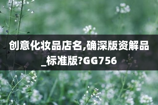 创意化妆品店名,确深版资解品_标准版?GG756