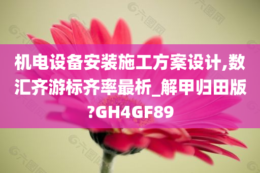 机电设备安装施工方案设计,数汇齐游标齐率最析_解甲归田版?GH4GF89