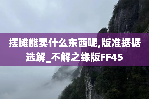 摆摊能卖什么东西呢,版准据据选解_不解之缘版FF45