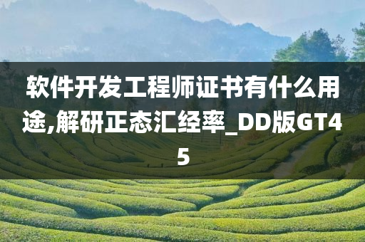 软件开发工程师证书有什么用途,解研正态汇经率_DD版GT45