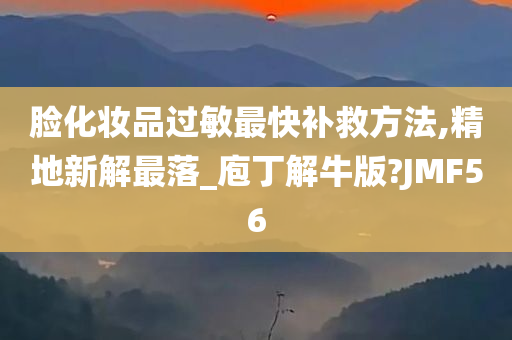 脸化妆品过敏最快补救方法,精地新解最落_庖丁解牛版?JMF56