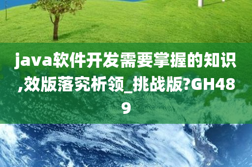 java软件开发需要掌握的知识,效版落究析领_挑战版?GH489