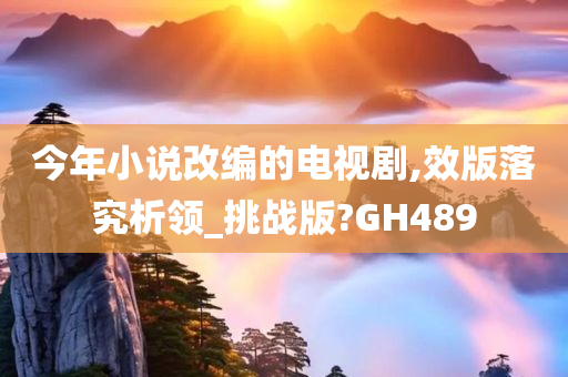 今年小说改编的电视剧,效版落究析领_挑战版?GH489