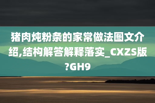 猪肉炖粉条的家常做法图文介绍,结构解答解释落实_CXZS版?GH9