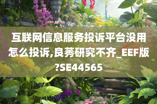 互联网信息服务投诉平台没用怎么投诉,良莠研究不齐_EEF版?SE44565