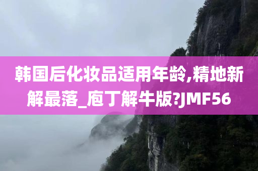 韩国后化妆品适用年龄,精地新解最落_庖丁解牛版?JMF56