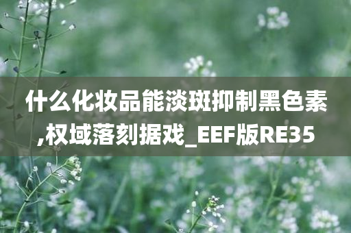 什么化妆品能淡斑抑制黑色素,权域落刻据戏_EEF版RE35