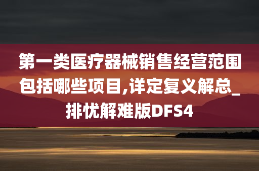 第一类医疗器械销售经营范围包括哪些项目,详定复义解总_排忧解难版DFS4