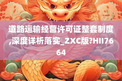 道路运输经营许可证整套制度,深度详析落实_ZXC版?HII7664