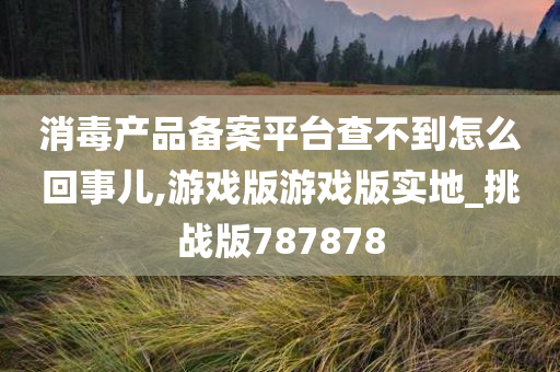 消毒产品备案平台查不到怎么回事儿,游戏版游戏版实地_挑战版787878