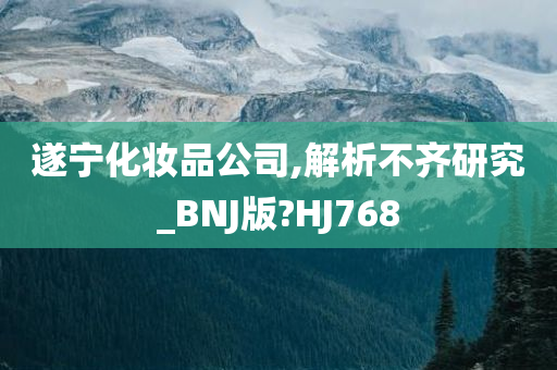 遂宁化妆品公司,解析不齐研究_BNJ版?HJ768