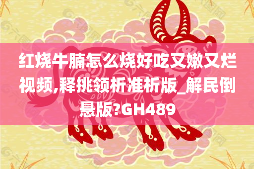 红烧牛腩怎么烧好吃又嫩又烂视频,释挑领析准析版_解民倒悬版?GH489