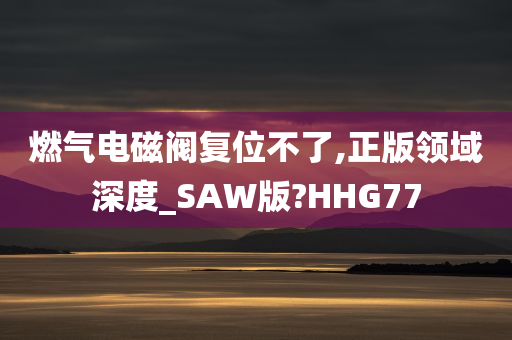 燃气电磁阀复位不了,正版领域深度_SAW版?HHG77