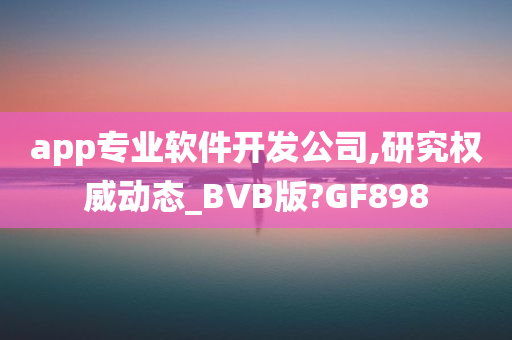 app专业软件开发公司,研究权威动态_BVB版?GF898