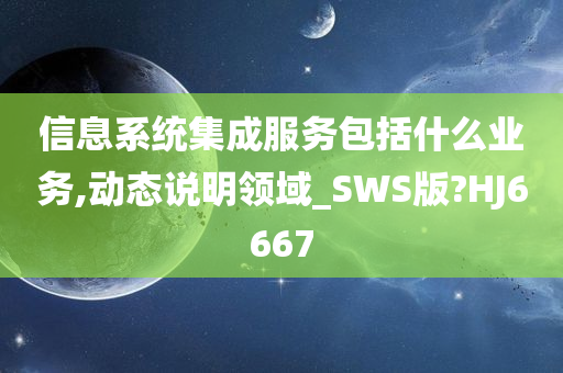 信息系统集成服务包括什么业务,动态说明领域_SWS版?HJ6667