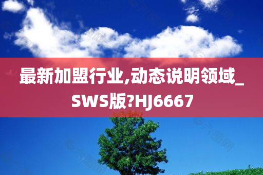 最新加盟行业,动态说明领域_SWS版?HJ6667