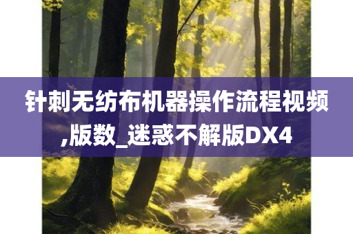 针刺无纺布机器操作流程视频,版数_迷惑不解版DX4