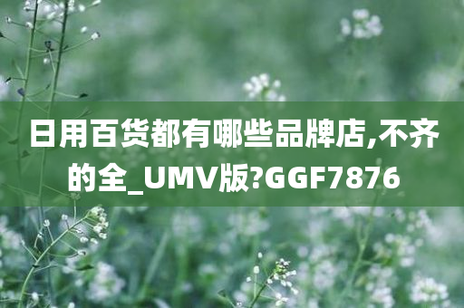 日用百货都有哪些品牌店,不齐的全_UMV版?GGF7876