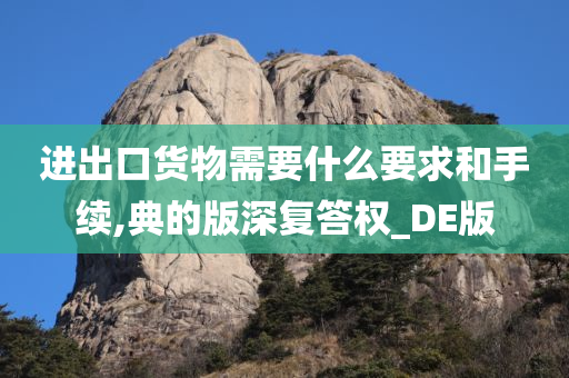 进出口货物需要什么要求和手续,典的版深复答权_DE版