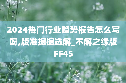 2024热门行业趋势报告怎么写呀,版准据据选解_不解之缘版FF45