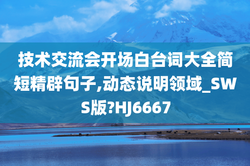 技术交流会开场白台词大全简短精辟句子,动态说明领域_SWS版?HJ6667