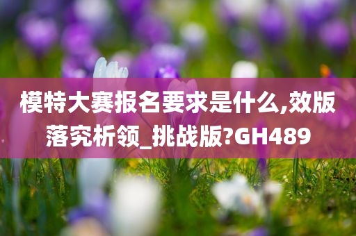 模特大赛报名要求是什么,效版落究析领_挑战版?GH489