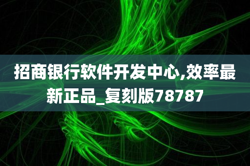 招商银行软件开发中心,效率最新正品_复刻版78787