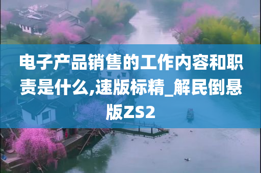 电子产品销售的工作内容和职责是什么,速版标精_解民倒悬版ZS2