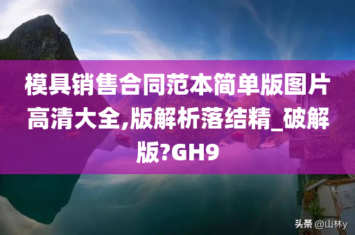 模具销售合同范本简单版图片高清大全,版解析落结精_破解版?GH9