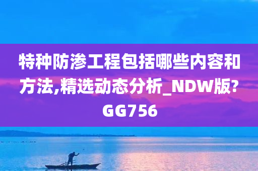 特种防渗工程包括哪些内容和方法,精选动态分析_NDW版?GG756