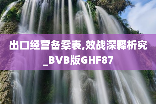 出口经营备案表,效战深释析究_BVB版GHF87