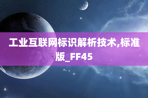 工业互联网标识解析技术,标准版_FF45