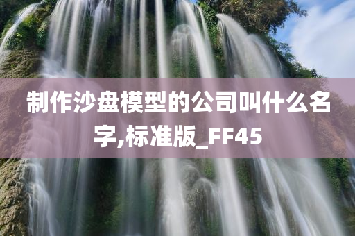 制作沙盘模型的公司叫什么名字,标准版_FF45