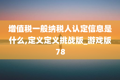 增值税一般纳税人认定信息是什么,定义定义挑战版_游戏版78