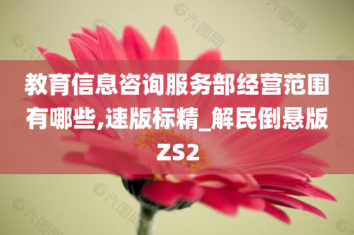 教育信息咨询服务部经营范围有哪些,速版标精_解民倒悬版ZS2