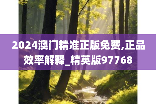 2024澳门精准正版免费,正品效率解释_精英版97768