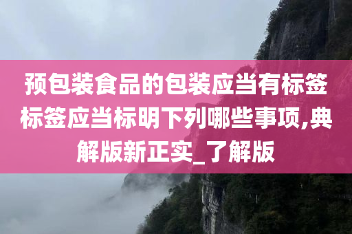 预包装食品的包装应当有标签标签应当标明下列哪些事项,典解版新正实_了解版