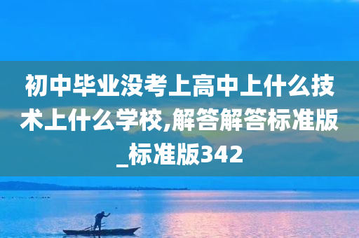 初中毕业没考上高中上什么技术上什么学校,解答解答标准版_标准版342