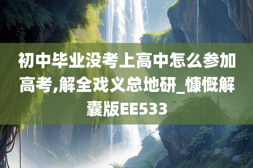 初中毕业没考上高中怎么参加高考,解全戏义总地研_慷慨解囊版EE533