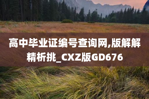 高中毕业证编号查询网,版解解精析挑_CXZ版GD676