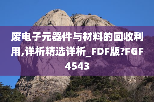 废电子元器件与材料的回收利用,详析精选详析_FDF版?FGF4543