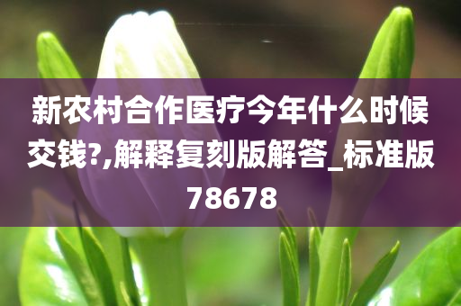 新农村合作医疗今年什么时候交钱?,解释复刻版解答_标准版78678