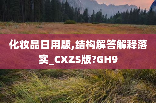 化妆品日用版,结构解答解释落实_CXZS版?GH9