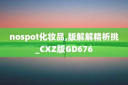 nospot化妆品,版解解精析挑_CXZ版GD676