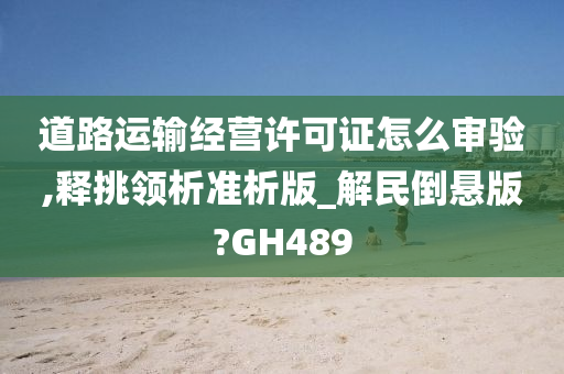 道路运输经营许可证怎么审验,释挑领析准析版_解民倒悬版?GH489