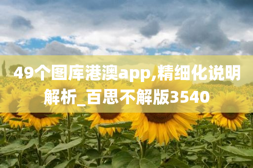 49个图库港澳app,精细化说明解析_百思不解版3540